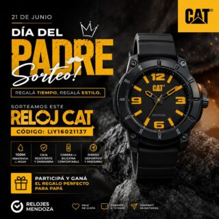 🎉 ¡SORTEO DÍA DEL PADRE! 🎉 En @relojes_mendoza Mendoza queremos celebrar a papá con un reloj increíble 🔥⌚ ✨ Participá por este espectacular CAT modelo LY16021137 ✨ ✔️ Resistencia al agua 100M
✔️ Diseño deportivo y moderno
✔️ Correa de silicona súper cómoda
✔️ Caja resistente y duradera 📅 Sorteamos el 19 de junio ¿Cómo participar? 👇
❤️ Dale like a esta publicación
💬 Comentá etiquetando a papá o a quien se lo regalarías (mientras mas comentes mas chances tenes de ganar😉)
📲 Compartí esta publicación en tus historias 🎁 ¡El regalo perfecto para el Día del Padre puede ser tuyo! 🍀 Mucha suerte a todos 🍀 #Sorteo #DiaDelPadre #CATWatches #Relojes #RelojesMendoza Giveaway Estil
